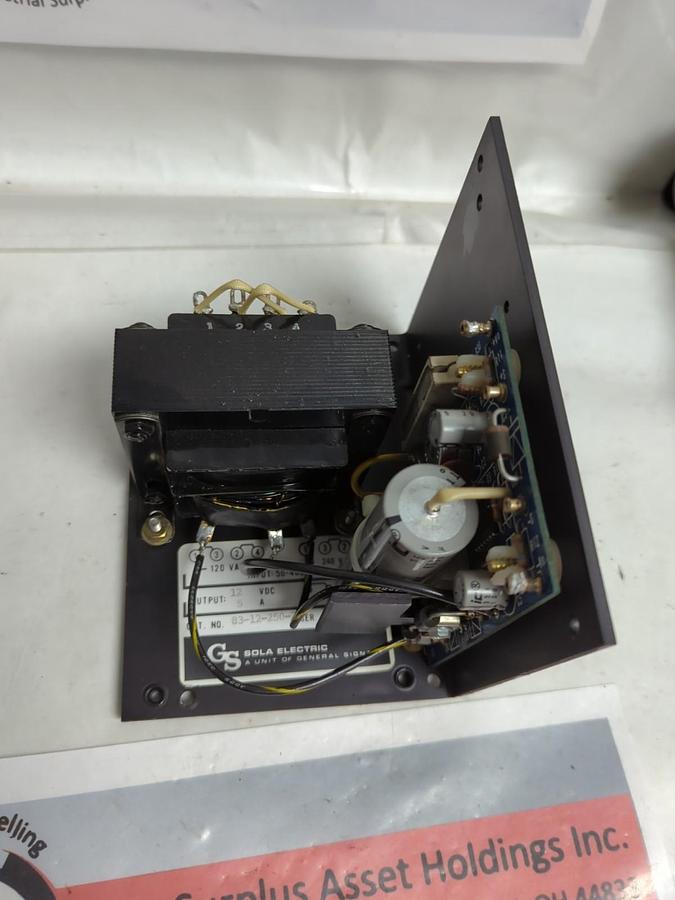 Used SOLA,83-12-250-2,POWER SUPPLY 12 VDC 5A PRE-OWNED