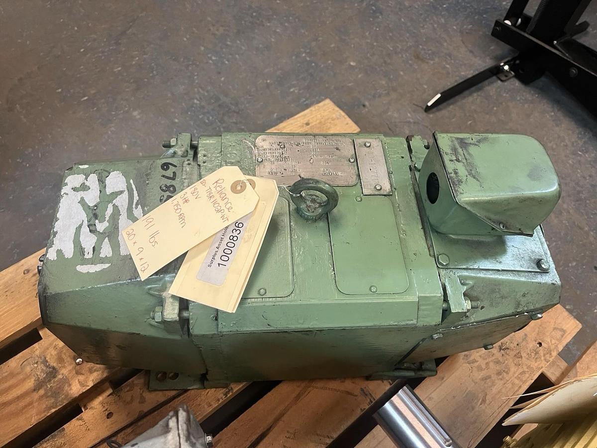 Used RELIANCE,DC1811ATCZ,DC MOTOR 3HP 1750RPM 180VDC