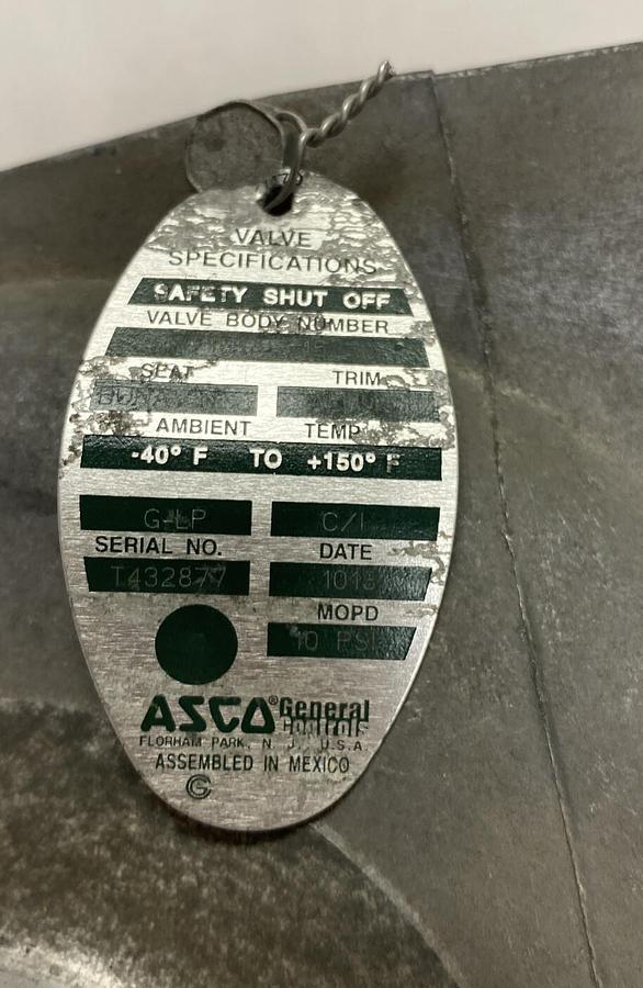 Asco Safety,V710KASV15,Shutoff Valve Body  2-1/2 INCH G-LP 10PSI New