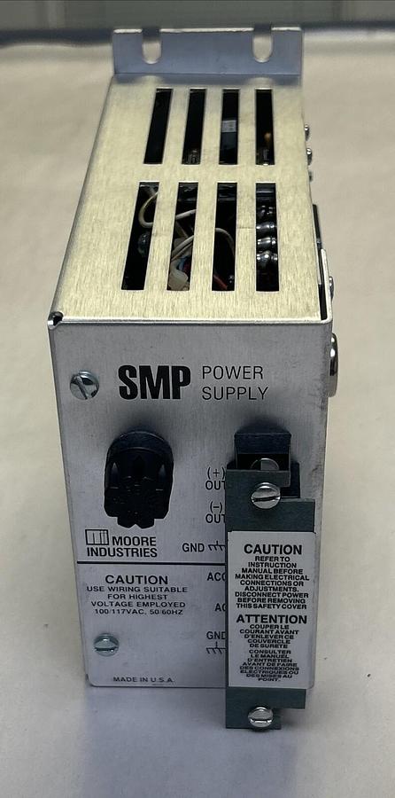 Used MOORE INDUSTRIES,SMP/SOS/24DC-2.4A/117AC,POWER SUPPLY