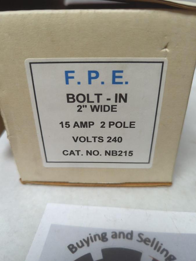 Used F.P.E,NB215,CIRCUIT BREAKER 15 AMP 2-POLE PRE-OWNED