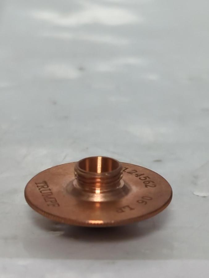 Used TRUMPF,0124562,CHROME PLATED LASER MACHINE NOZZLE 1MM/M8/ECE LOT OF 9