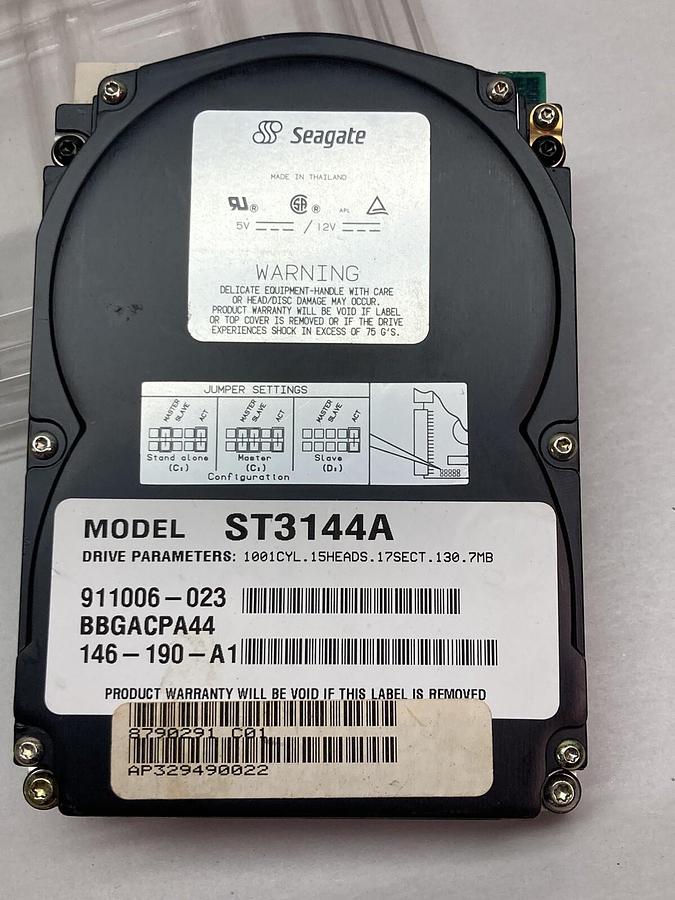 Seagate Model,ST3144A,IDE Hard Drive 911006-023 130.7Mb