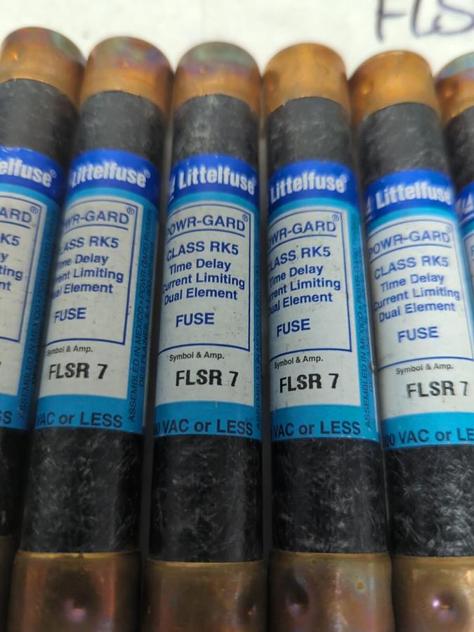 Used LITTELFUSE,FLSR7,INDICATOR 7 AMP FUSE LOT OF 6 PRE-OWNED
