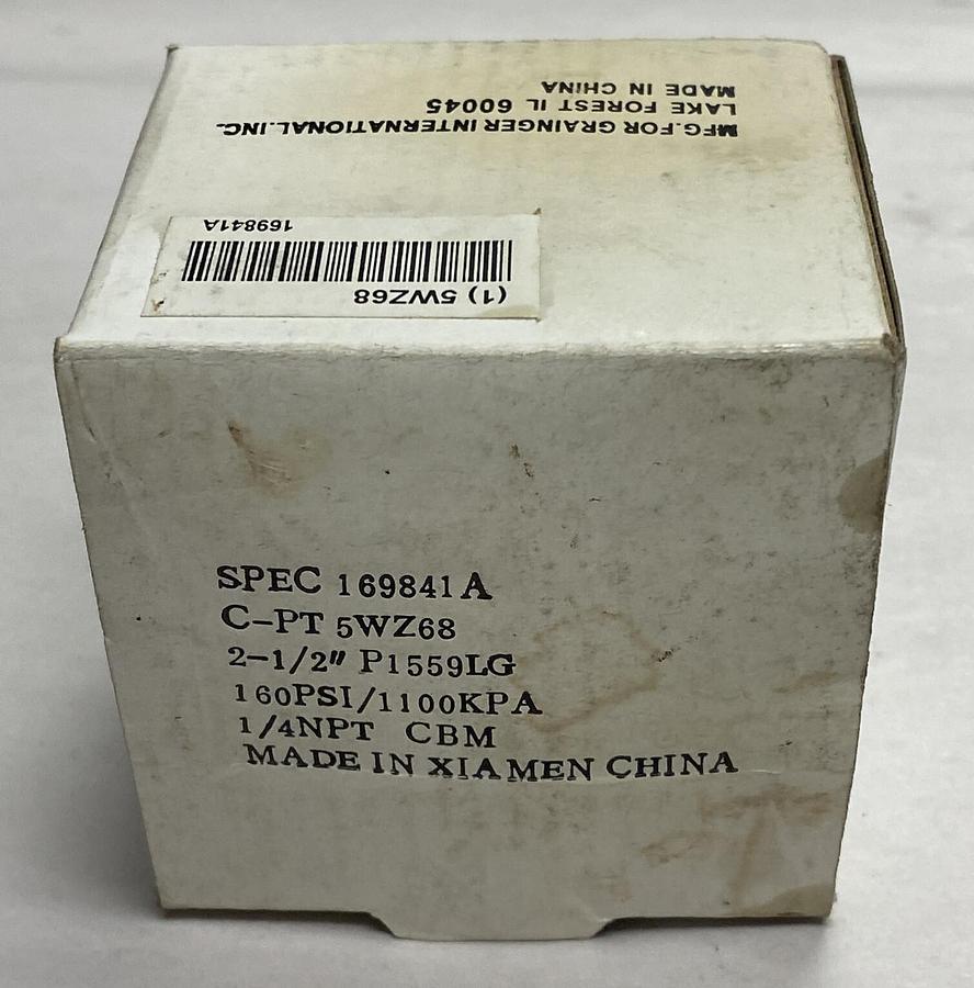 Grainger,Spec C-PT 5WZ68 Spec 169841A,GAUGE NOS