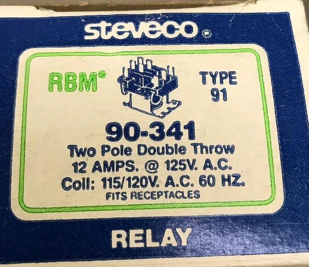 Steveco,RBM 90-341,Type 91 Two Pole Double Throw Relay LOT OF 2