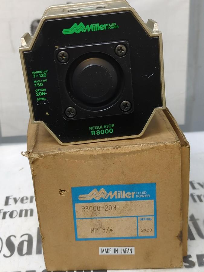 MILLER,R8000-20N-, FLUID POWER REGULATOR 7-120PSI-150PSI OPTION 20N NOS