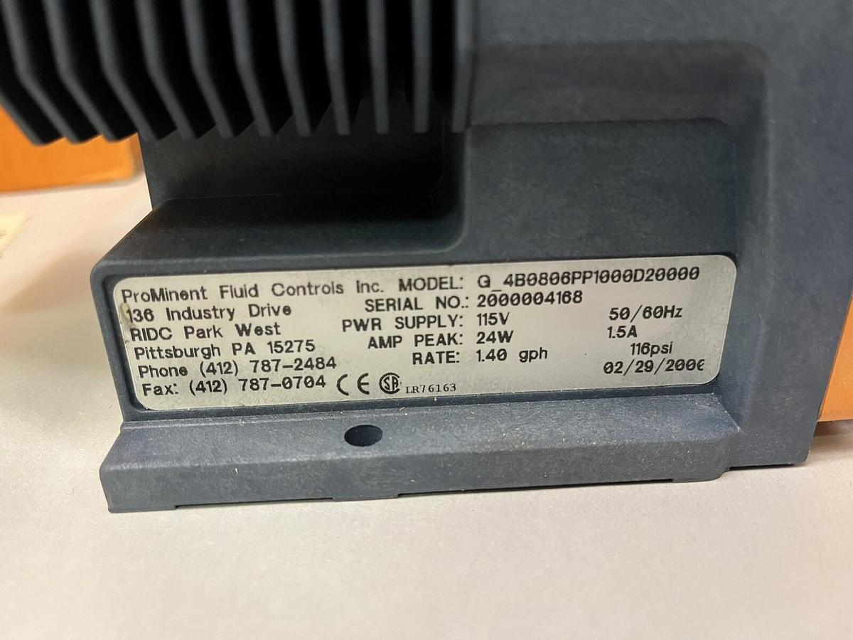 PROMINENT,G/4B0806PP1000D20000,METERING PUMP 115V 140 GPH