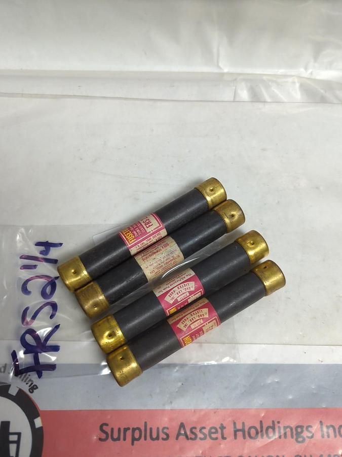 Used COOPER BUSSMANN,FRS 2-1/4,FUSETRON 2-1/4 AMP FUSE LOT OF 4 PRE-OWNED