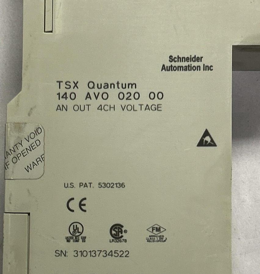 Used SCHNEIDER,140AVO02000,ANALOG OUTPUT MODULE