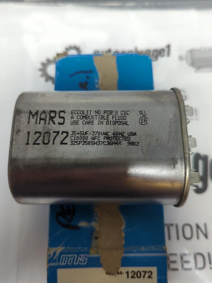 MARS COMPONENTS,12072,MOTOR RUN CAPACITOR 370 VAC
