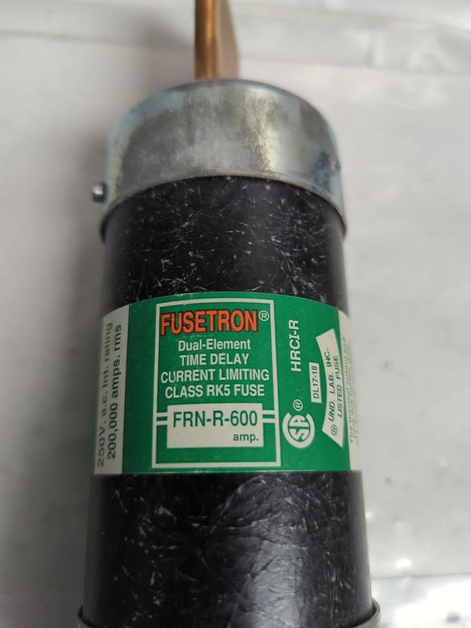 COOPER BUSSMANN,FRN-R-600,FUSETRON 600 AMP FUSE NOS