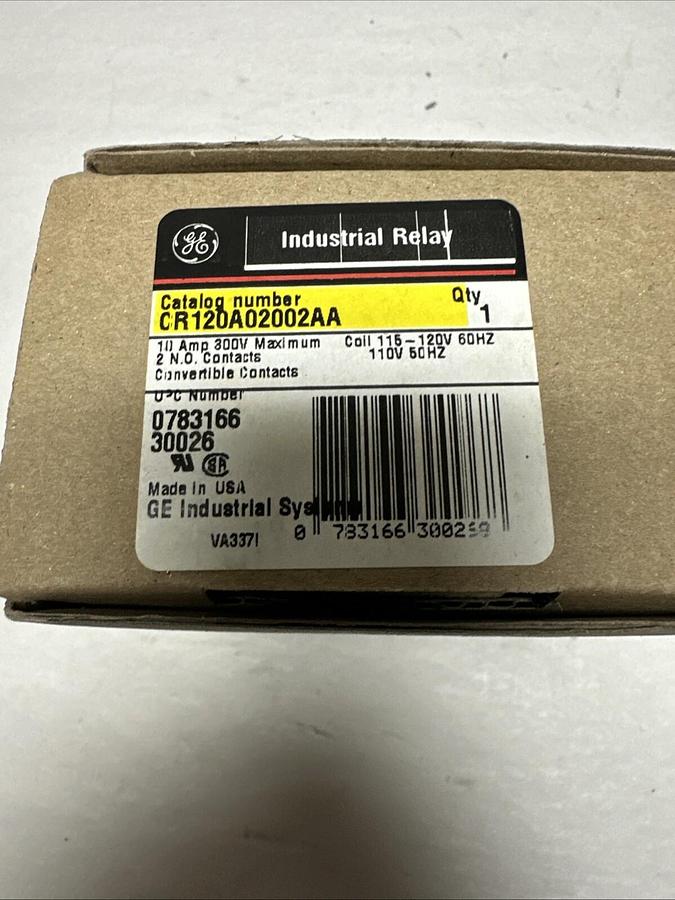 Used GE,CR120A02002AA,Relay 115V 60Hz 10A Max