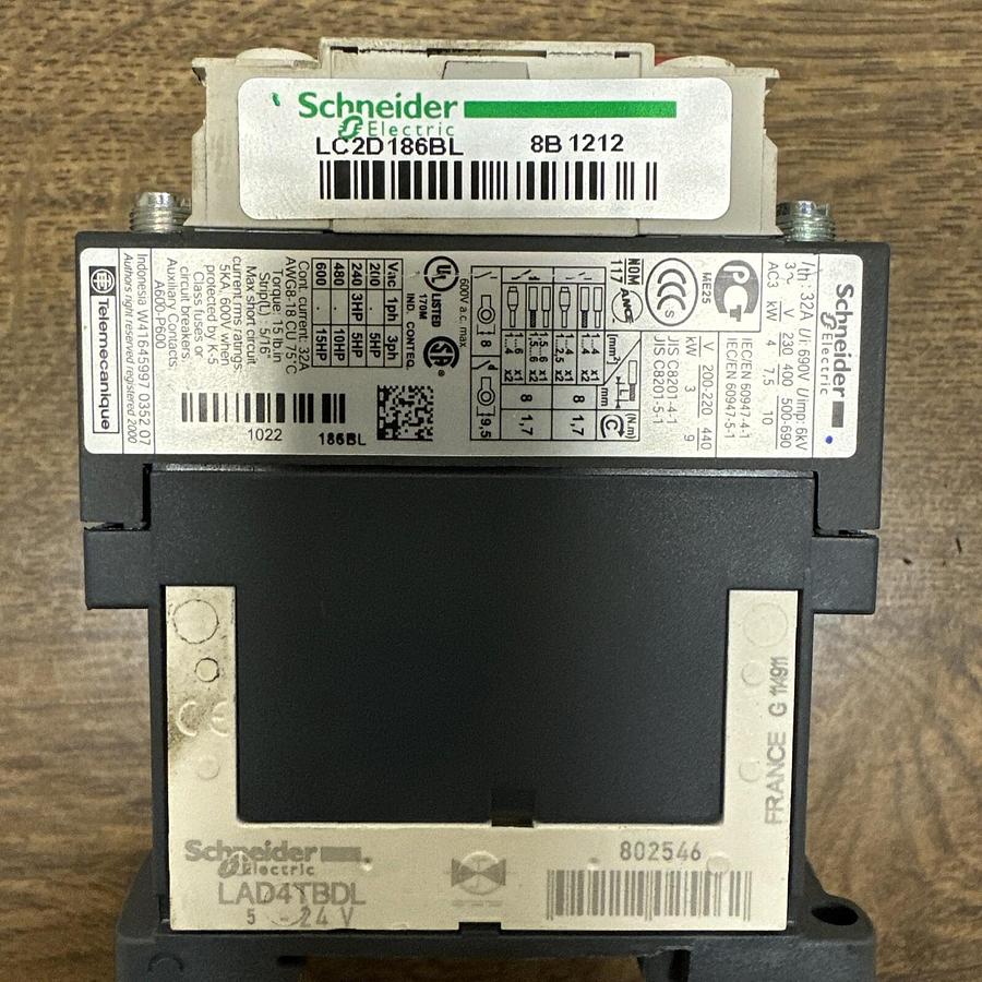 Used Schneider,LC1D186 BL,Contactor