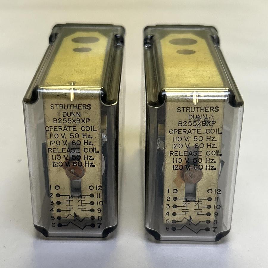 Used STRUTHERS-DUNN,B255XBXP,PLUG IN RELAY 110/120V LOT OF 2