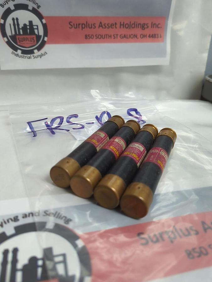 Used COOPER BUSSMANN,FRS-R-8,FUSETRON 8 AMP FUSE LOT OF 4 PRE-OWNED