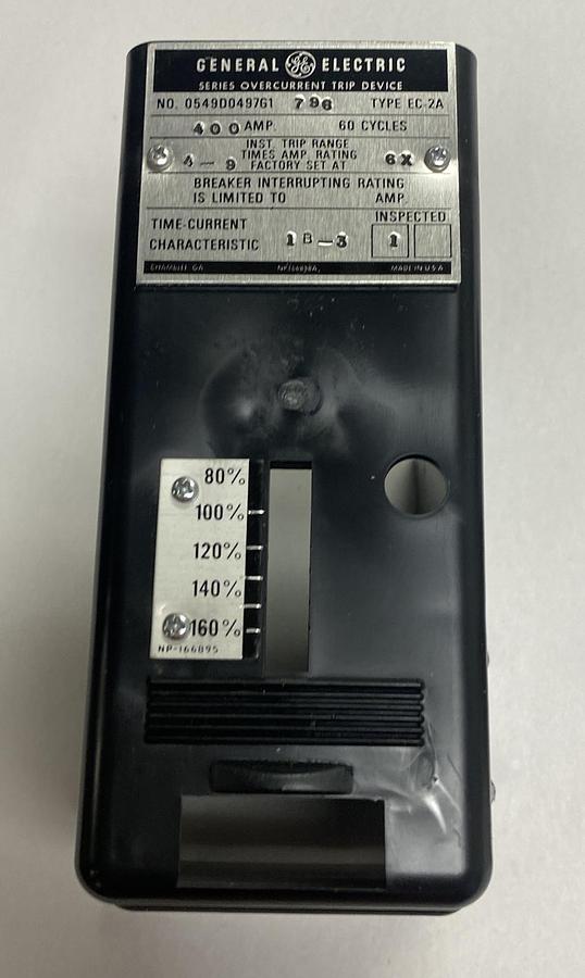 Used GENERAL ELECTRIC,0549D0497G,1 OVERCURRENT TRIPPING DEVICE 400A