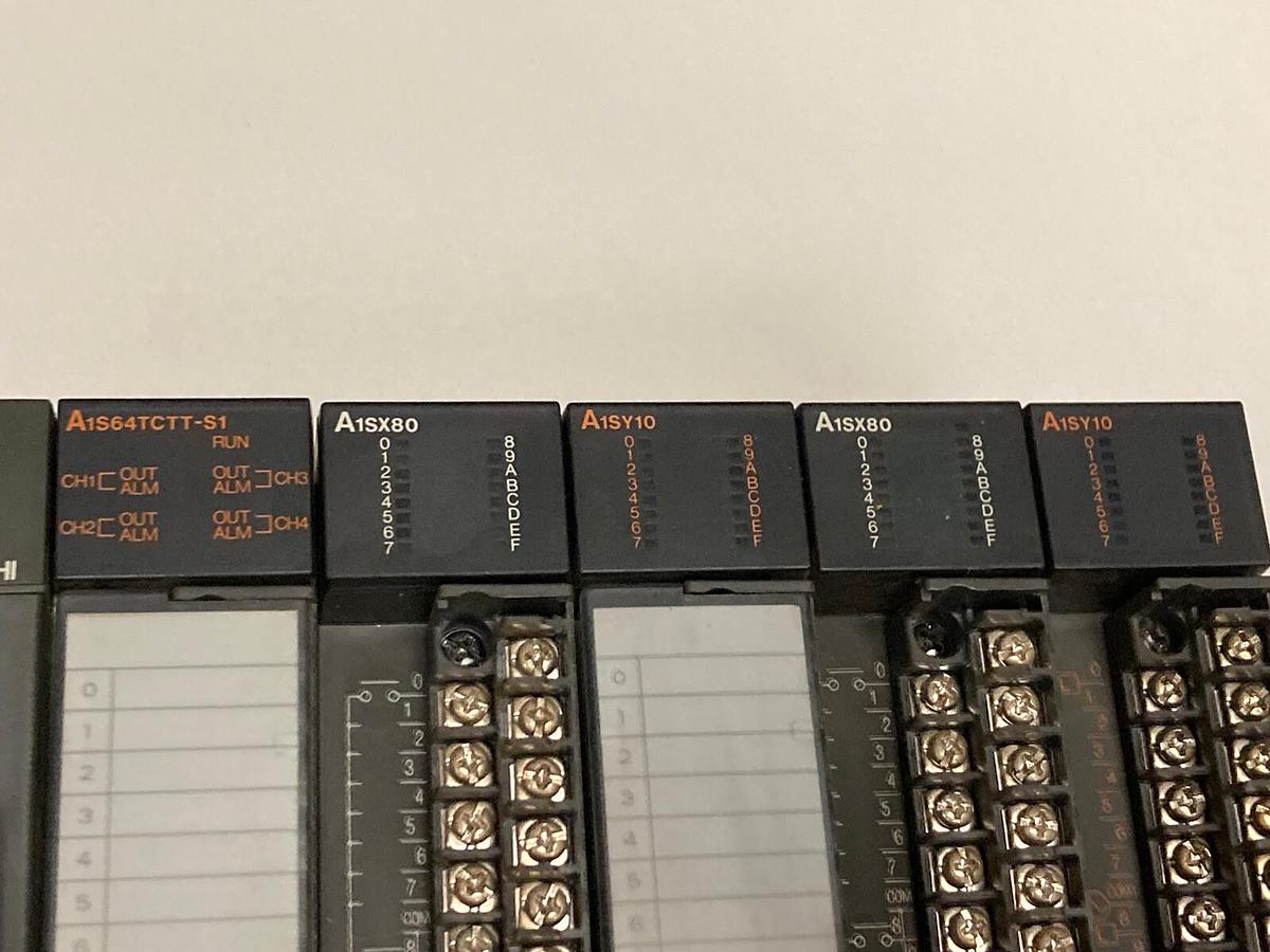 Used Mitsubishi,A1S61PN A1SHCPU A1S64TCTT-S1 A1SX80 A1SY10 PLC,Rack Assembly