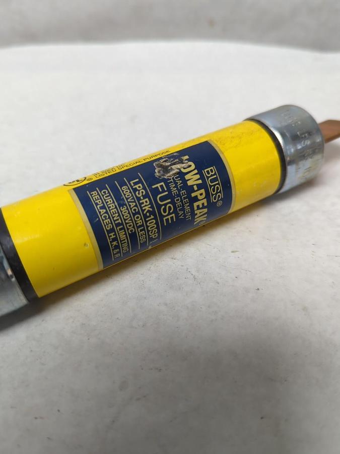 Used COOPER BUSSMANN,LPS-RK-100SP,LOW-PEAK 100 AMP FUSE PRE-OWNED