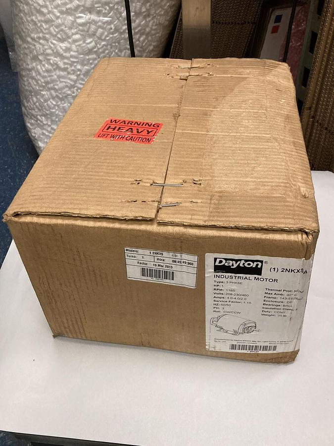 Used Dayton,2NKX5A,3-Phase Industrial Motor 1165 RPM 208-230/460V  60/50 HZ
