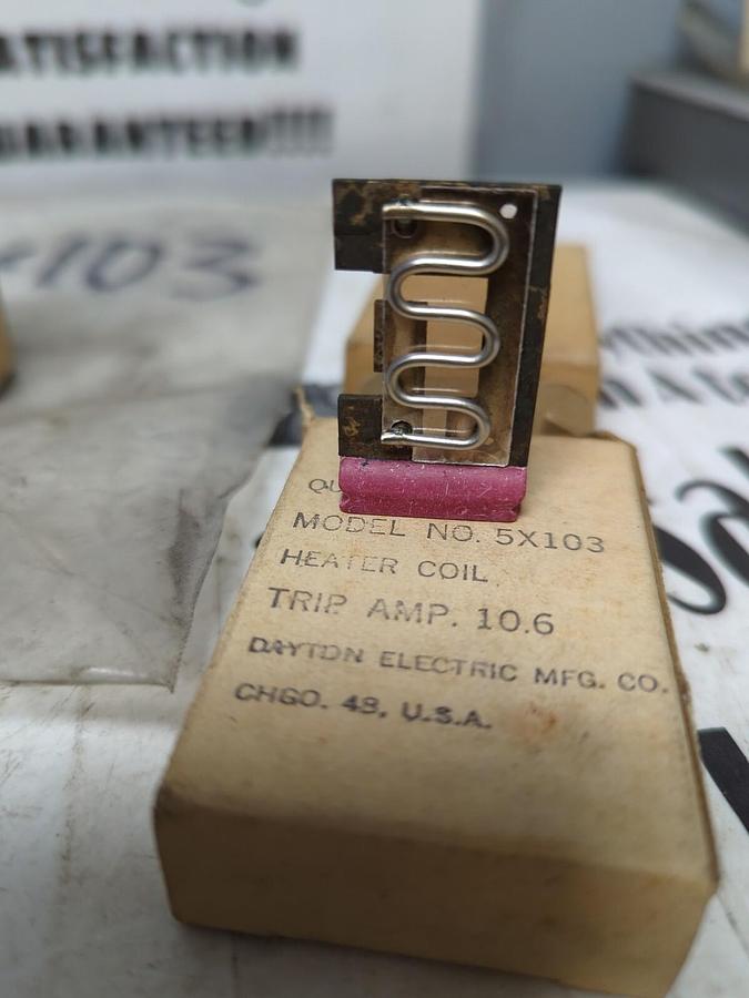 DAYTON ELECTRIC,5X103,HEATER COIL TRIP AMP 10.6 LOT OF 4 NOS