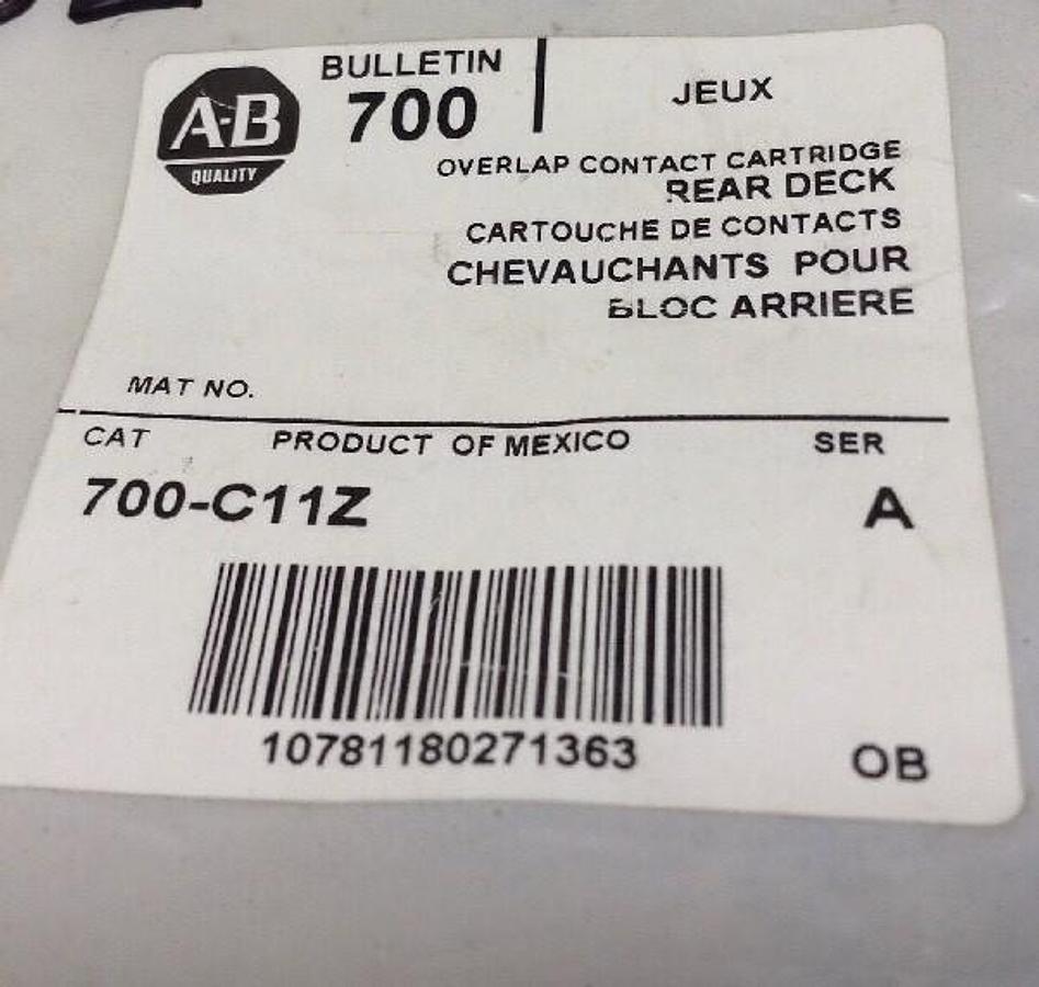 Allen-Bradley, 700-C11Z 700-C2,Front and Rear Deck Contact Cartridges