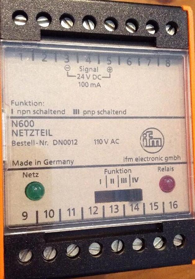 IFM Economat,600 DN0012,200 One-Channel Switching Amplifier Type N 600