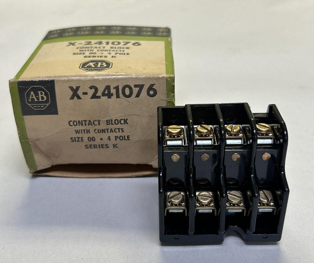 ALLEN BRADLEY,X-241076,CONTACT BLOCK SIZE 00 4P NOS
