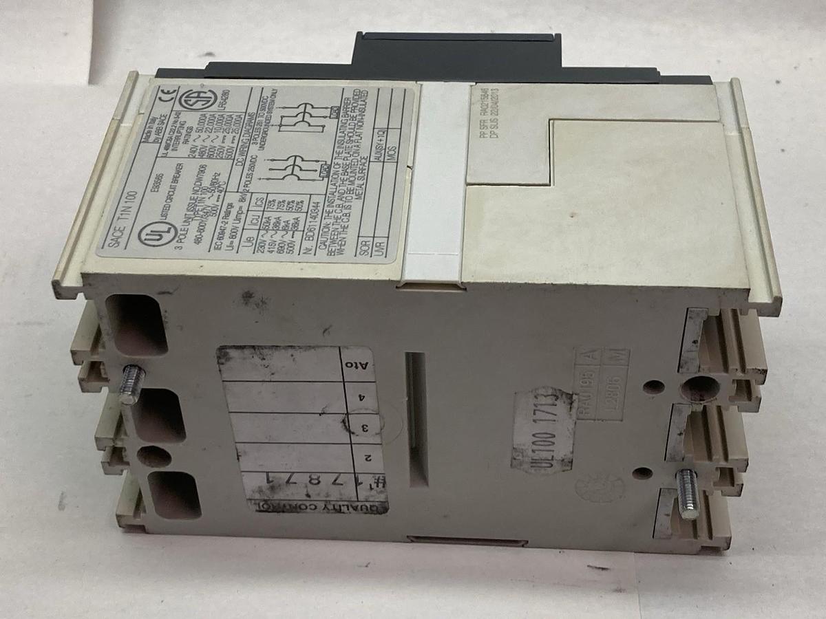 Used ABB,SACE T1N 100,3-Pole Circuit Breaker 480-600V 50/60Hz