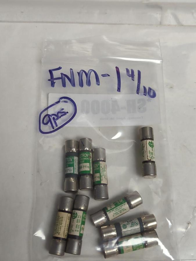 Used COOPER BUSSMANN,FNM-1-4/10,FUSETRON 1-4/10 AMP FUSE LOT OF 9 PRE-OWNED