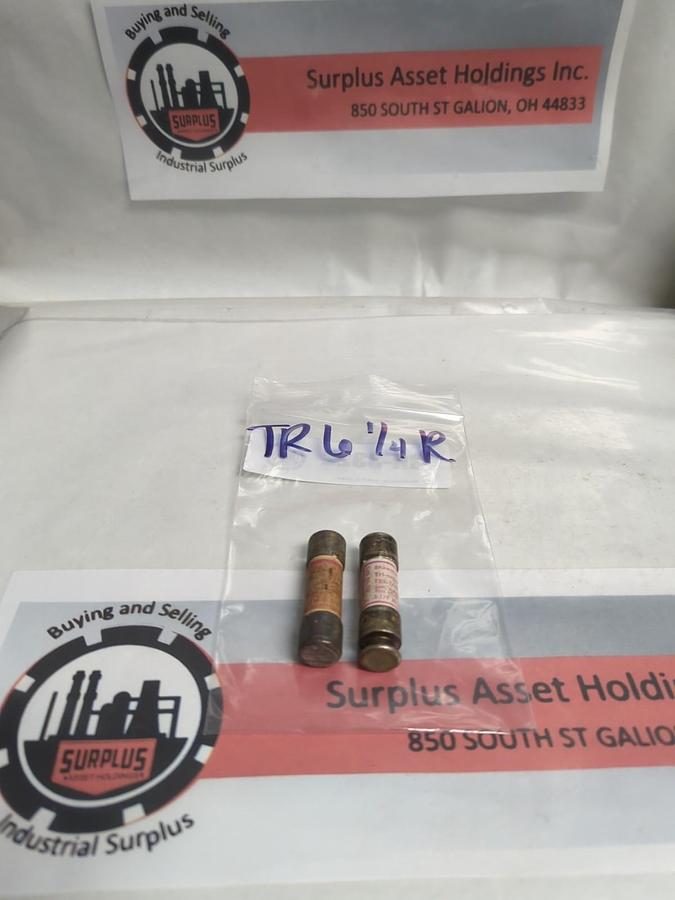 Used GOULD SHAWMUT,TR-6-1/4R,TRI-ONIC 6-1/4 AMP FUSE LOT OF 2 PRE-OWNED