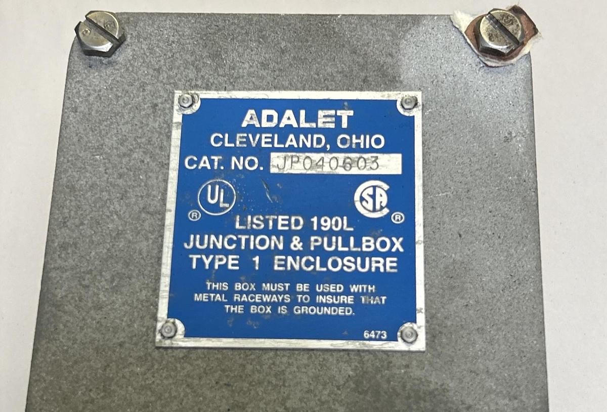 Used ADALET,JP040603,JUNCTION & PULLBOX ENCLOSURE
