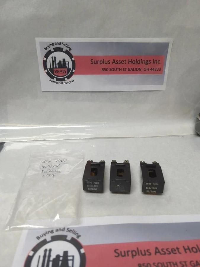 Used TELEMACANIQUE,2090 70DA,COIL 110/120V 50/60HZ LOT OF 3 PRE-OWNED