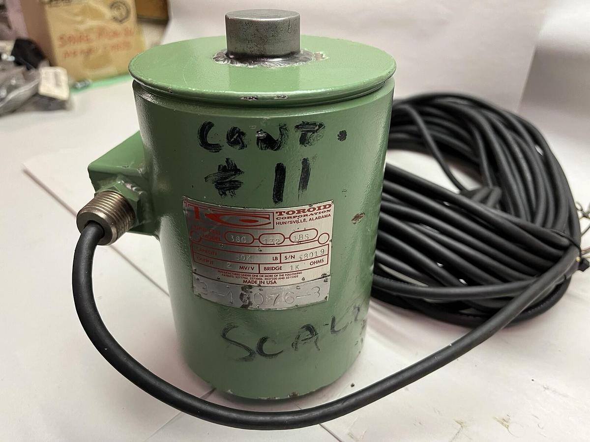 Used TOROID,38C-132-1BS,LOAD CELL 50k LB OUTPUT 2 MV/V BRIDGE 1K OHMS