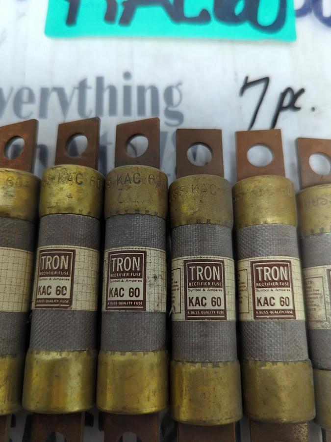 BUSSMANN,KAC60,RECTIFIER FUSES LOT OF 7 NOS