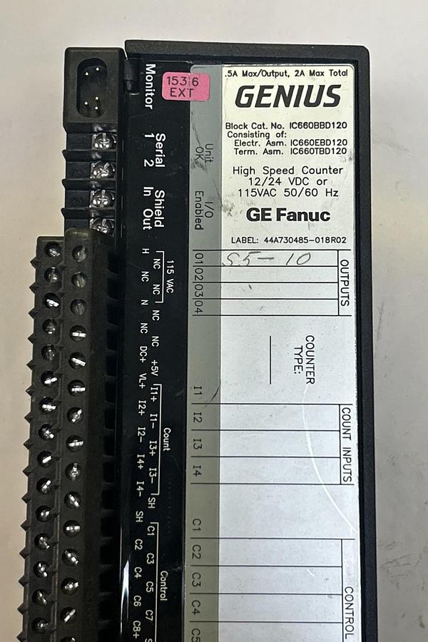 Used GE FANUC,IC660BBD120,HIGH SPEED COUNTER GENIUS MODULE