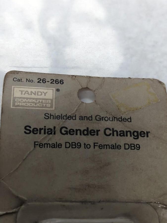 TANDY,26-266,SERIAL GENDER CHANGER FEMALE DB9 TO FEMALE DB9 NOS