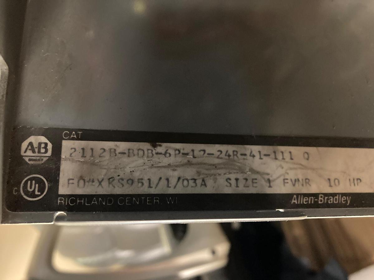 Used Allen-Bradley,2100 2112B,Size 1 Fused MCC 12 INCH Starter Bucket