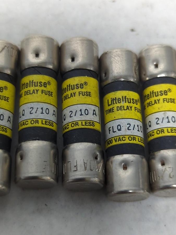 Used LITTELFUSE,FLQ-2/10,TIME-DELAY 2/10 AMP FUSE LOT OF 8 PRE-OWNED