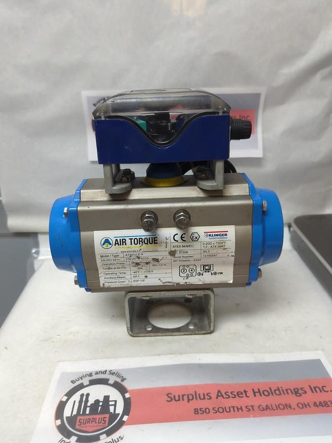 Used KLINGER,AT251U D A,AIR TORQUE PNEUMATIC ACTUATOR EPP2101-057 PRE-OWNED