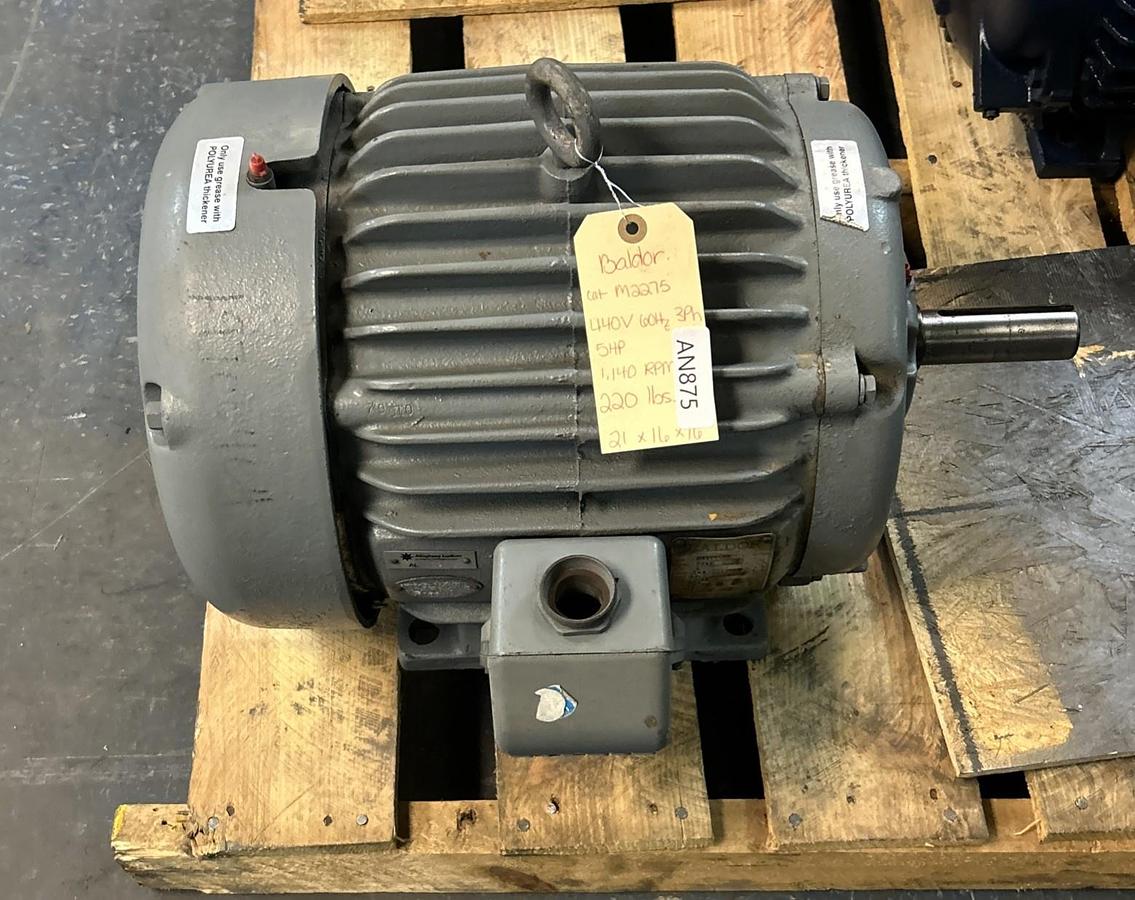 Used BALDOR,M2275,MOTOR 5HP 1140RPM 460V 3PH 254U FRAME