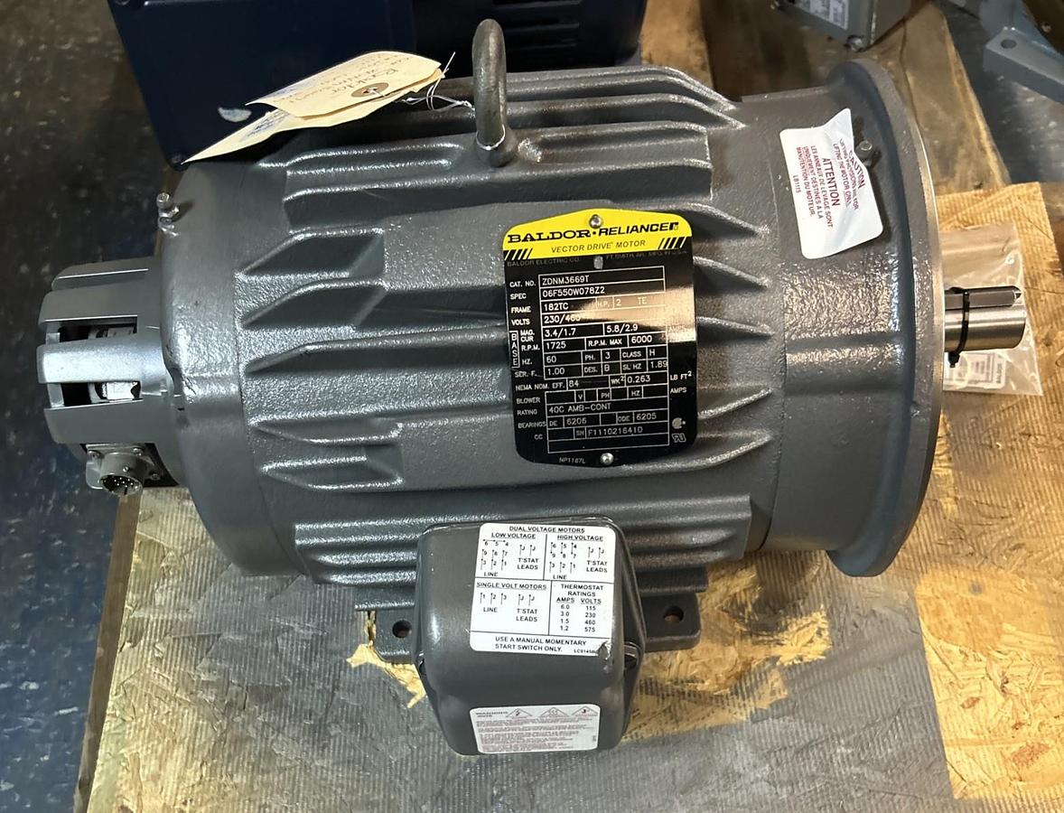 BALDOR,ZDNM3669T,VECTOR DRIVE MOTOR 2HP 1725RPM 230/460V 3PH 182TC FRAME