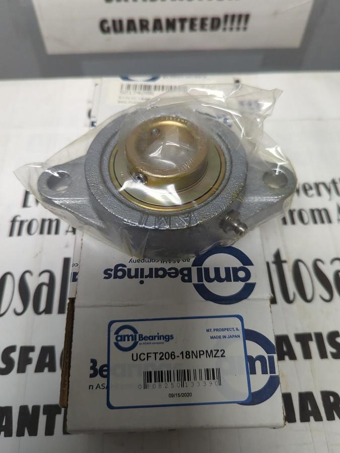 AMI BEARINGS,UCFT206-18NPMZ2,2-BOLTFLANGE MOUNT BEARING 2 IN BORE NOS