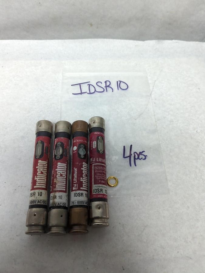 Used LITTELFUSE,IDSR10,INDICATOR 10 AMP FUSE LOT OF 4 PRE-OWNED