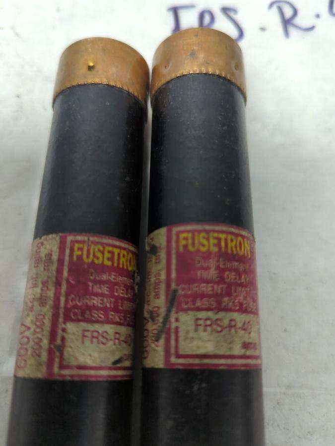 Used COOPER BUSSMANN,FRS-R-40,FUSETRON 40 AMP FUSE LOT OF 2 PRE-OWNED
