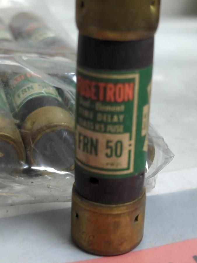 Used COOPER BUSSMANN,FRN-50,FUSETRON FUSE 50 AMP LOT OF 15 PRE-OWNED