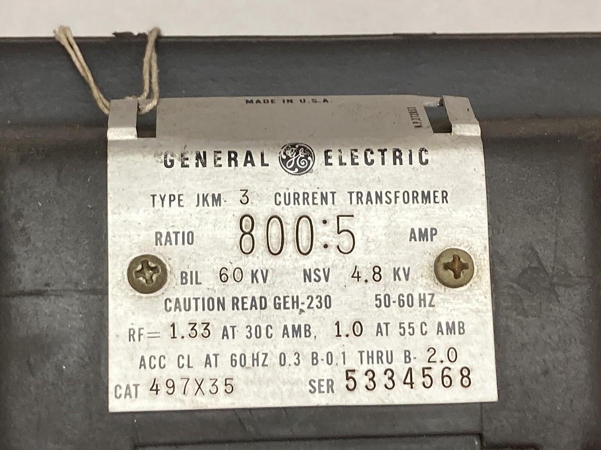Used General Electric,Type JKM-3,Current Transformer 497x35 Ratio 400:5
