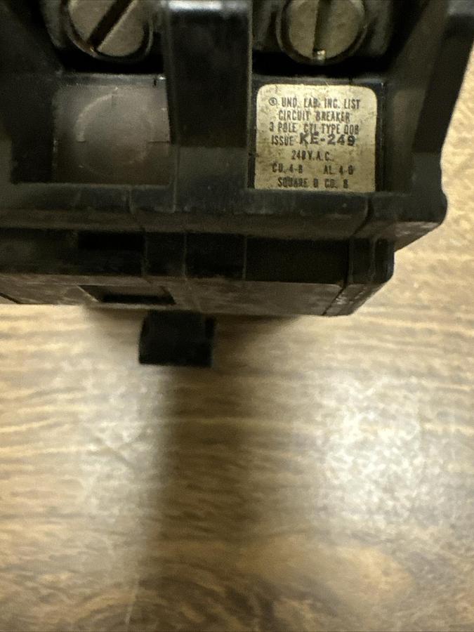 Used Square D,KE-249,3 Pole 50 AMP Circuit Breaker