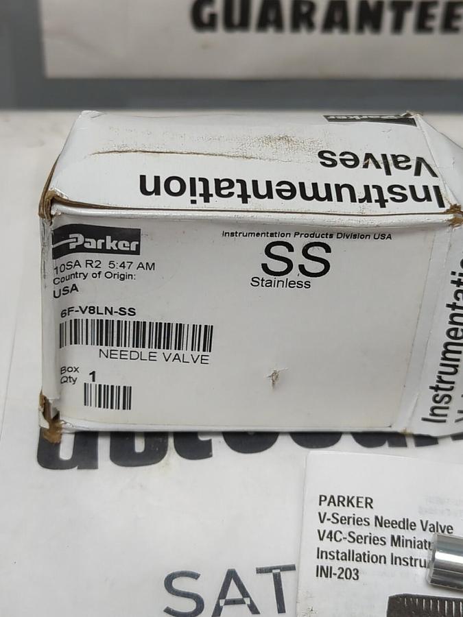 PARKER,6F-V8LN-SS,NEEDLE VALVE 316SS 3/8 INCH FEMALE