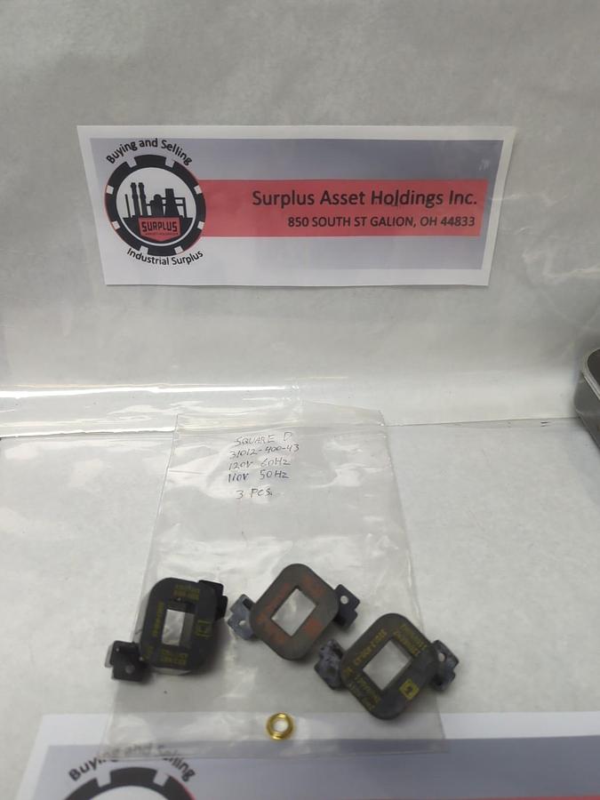 Used SQUARE D,31012-400-43,COIL 120V 60HZ 110V 50HZ LOT OF 3 PRE-OWNED